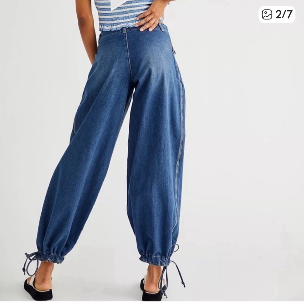 Free People We The Free Lotus Jeans Ballon Mid-Rise jeans Size 27 - Picture 4 of 8